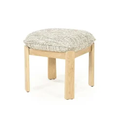 Kruk Lottie Geweven stof en eikenhout - Taupe - Loft24.nl