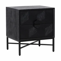 Ladenkast/Nachtkastje Blax 2-laden (Black) - Loft24.nl