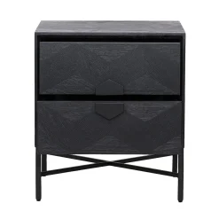 Ladenkast/Nachtkastje Blax 2-laden (Black) - Loft24.nl