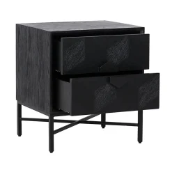 Ladenkast/Nachtkastje Blax 2-laden (Black) - Loft24.nl