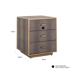 Ladenkast/Nachtkastje Classio 3-laden (Brushed Gold) - Loft24.nl