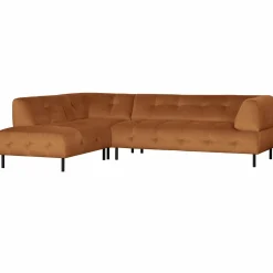 Lloyd hoekbank links gewassen fluweel cinnamon - Loft24.nl