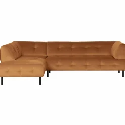 Lloyd hoekbank links gewassen fluweel cinnamon - Loft24.nl