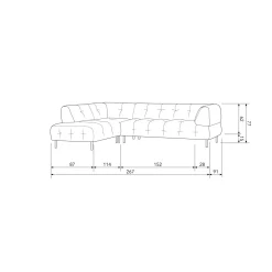 Lloyd hoekbank links gewassen fluweel cast iron - Loft24.nl