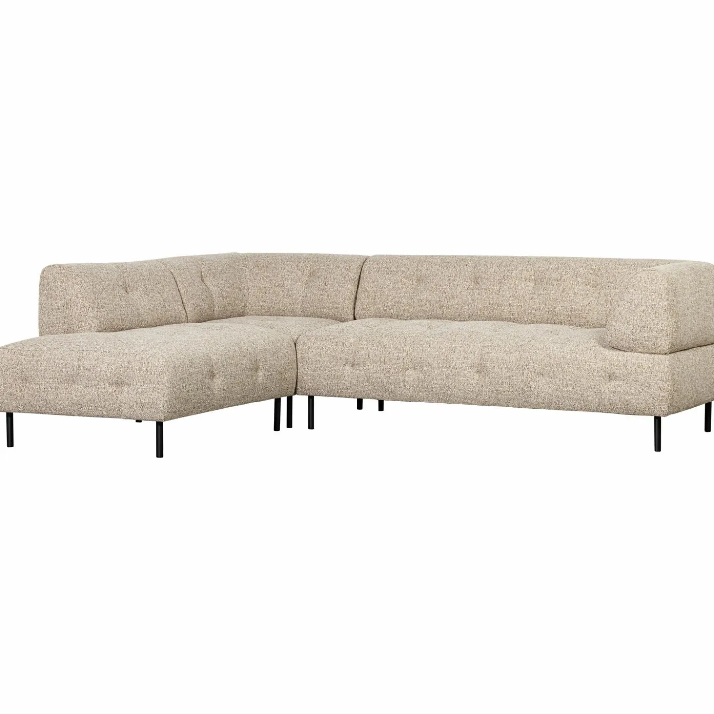 Lloyd hoekbank links grof geweven naturel melange - Loft24.nl