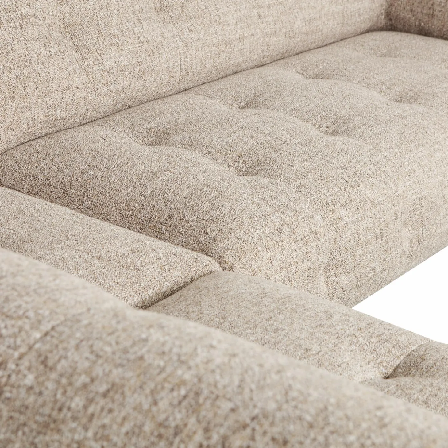 Lloyd hoekbank links grof geweven naturel melange - Loft24.nl