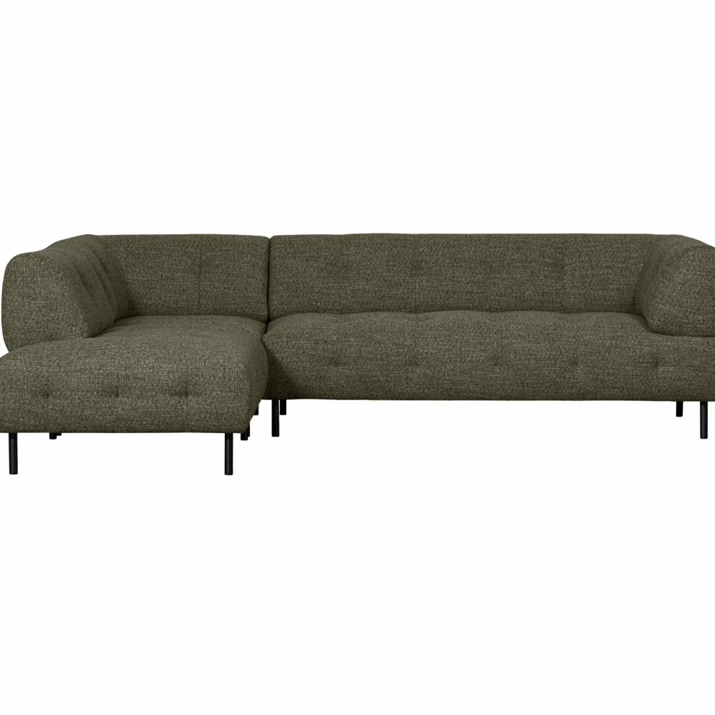 Lloyd hoekbank links grof geweven groen melange - Loft24.nl