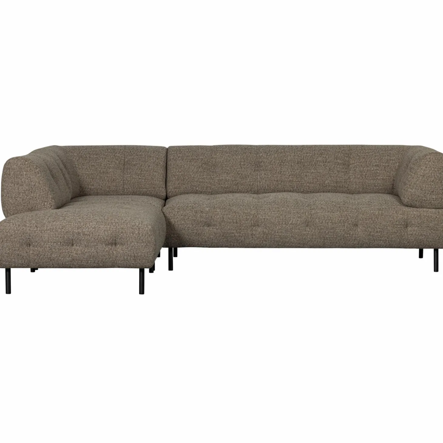 Lloyd hoekbank links grof geweven donkerbruin melange - Loft24.nl