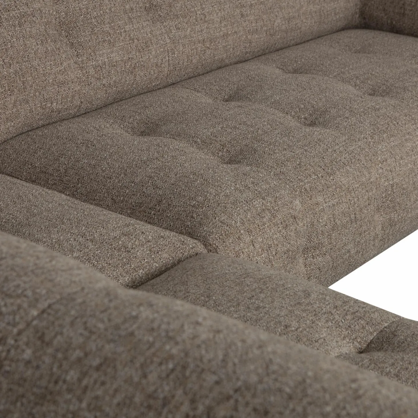 Lloyd hoekbank links grof geweven donkerbruin melange - Loft24.nl