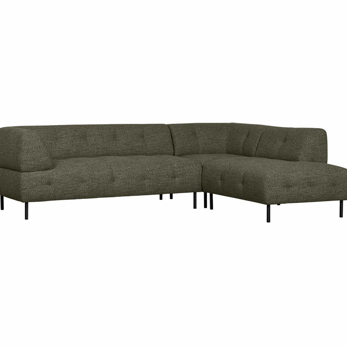 Lloyd hoekbank rechts grof geweven groen melange - Loft24.nl