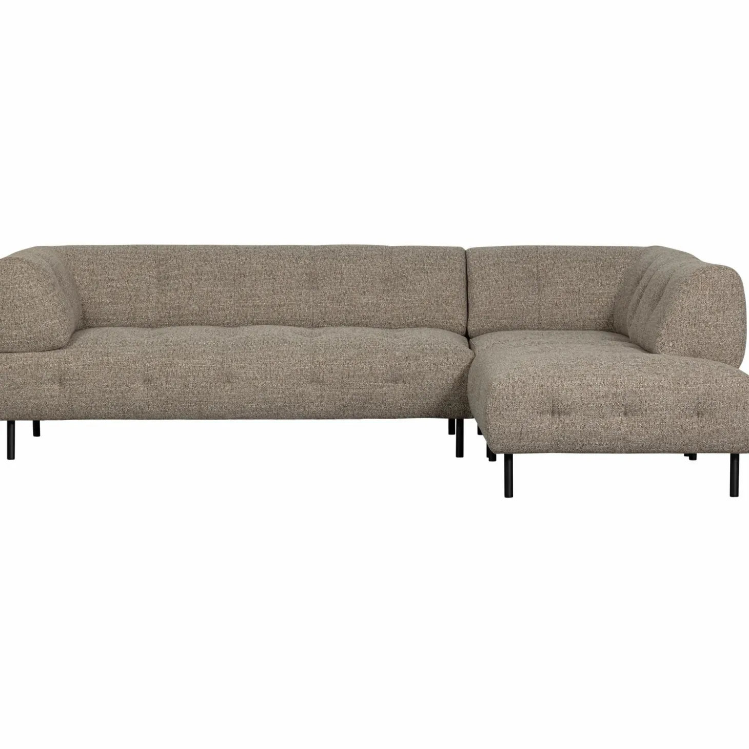 Lloyd hoekbank rechts grof geweven bruin melange - Loft24.nl