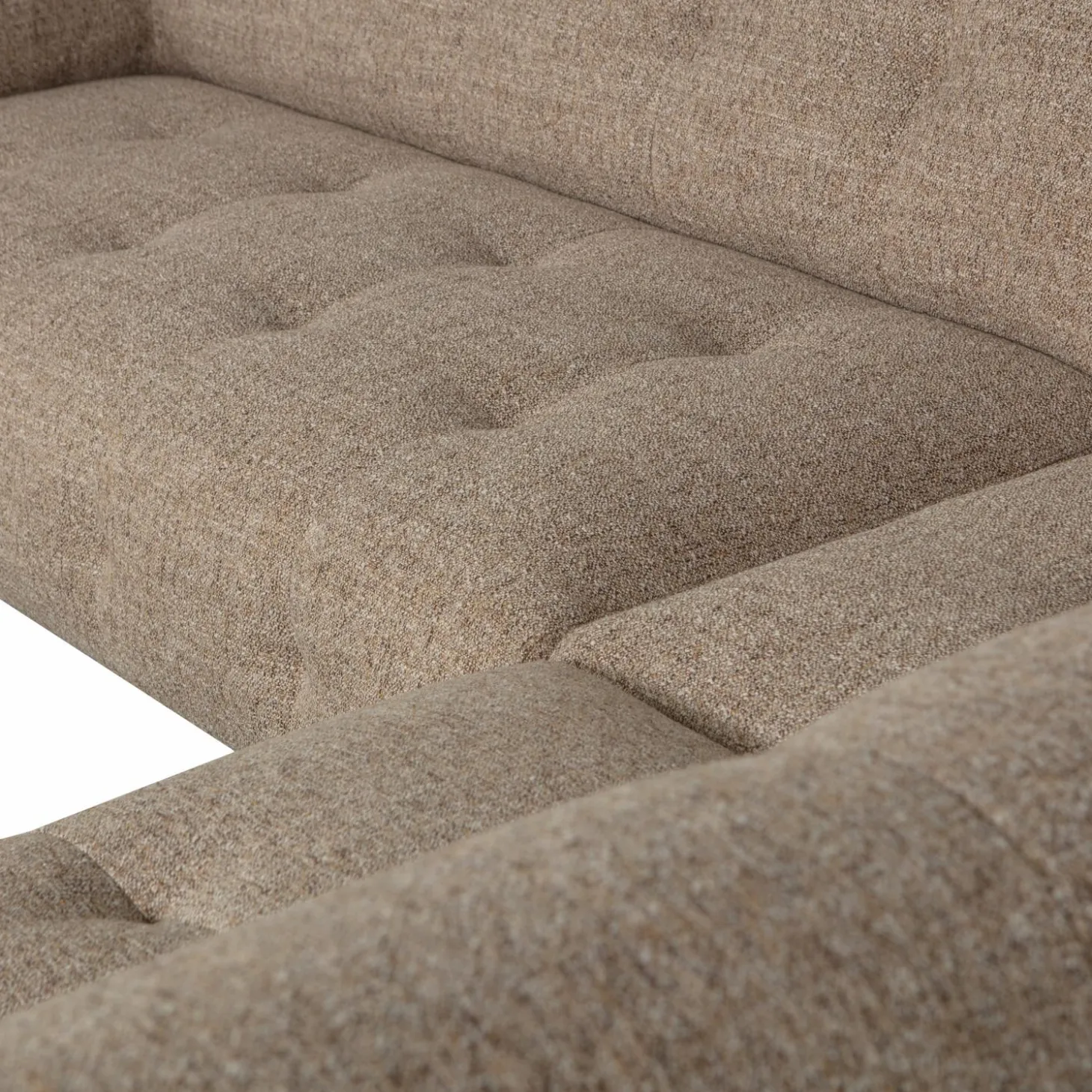 Lloyd hoekbank rechts grof geweven bruin melange - Loft24.nl