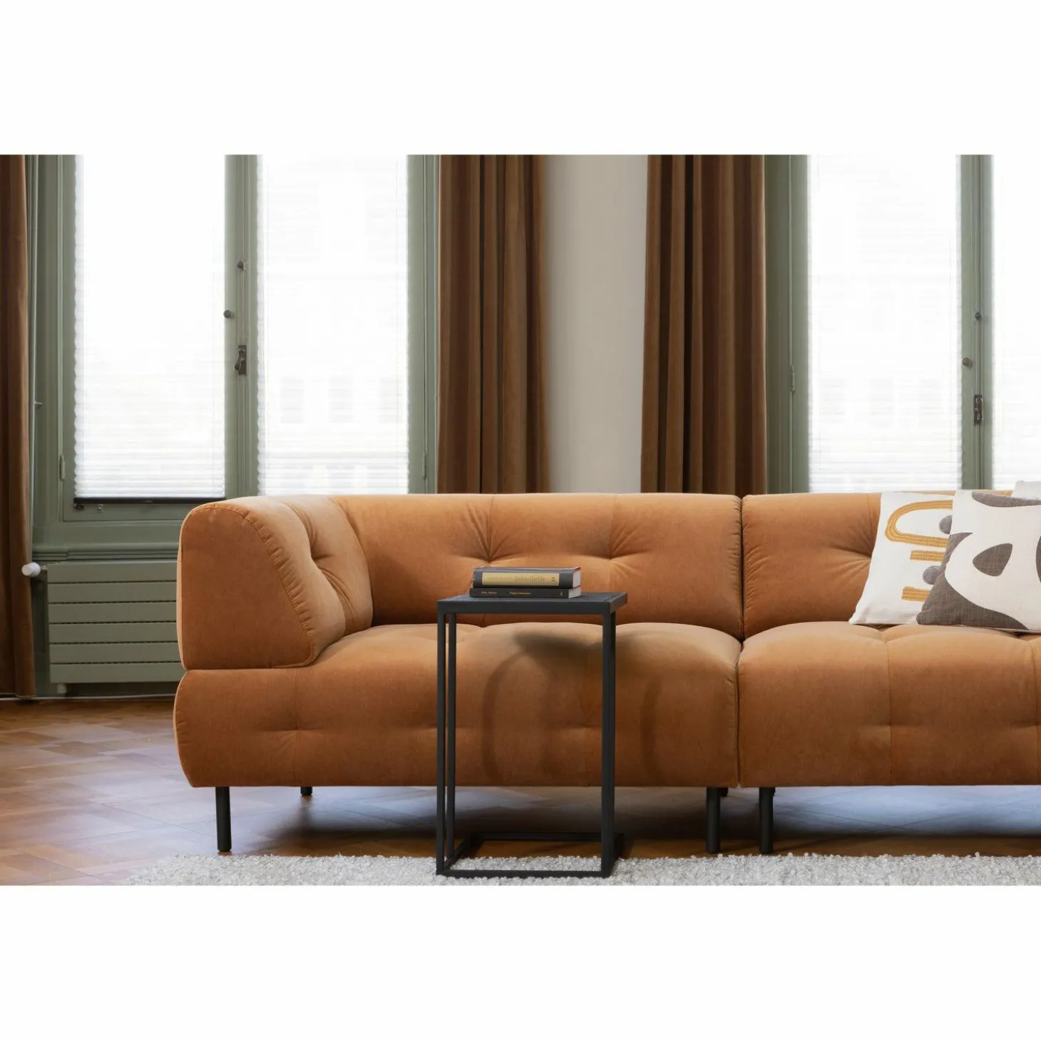 Lloyd 4-zits bank gewassen fluweel cinnamon - Loft24.nl