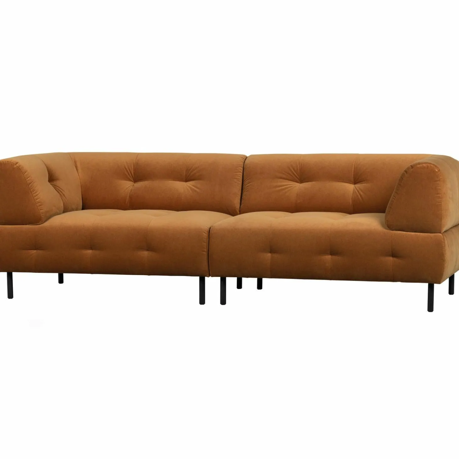 Lloyd 4-zits bank gewassen fluweel cinnamon - Loft24.nl