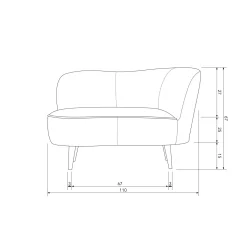 Lounge Fauteuil Sara - Oker (rechts) - Loft24.nl