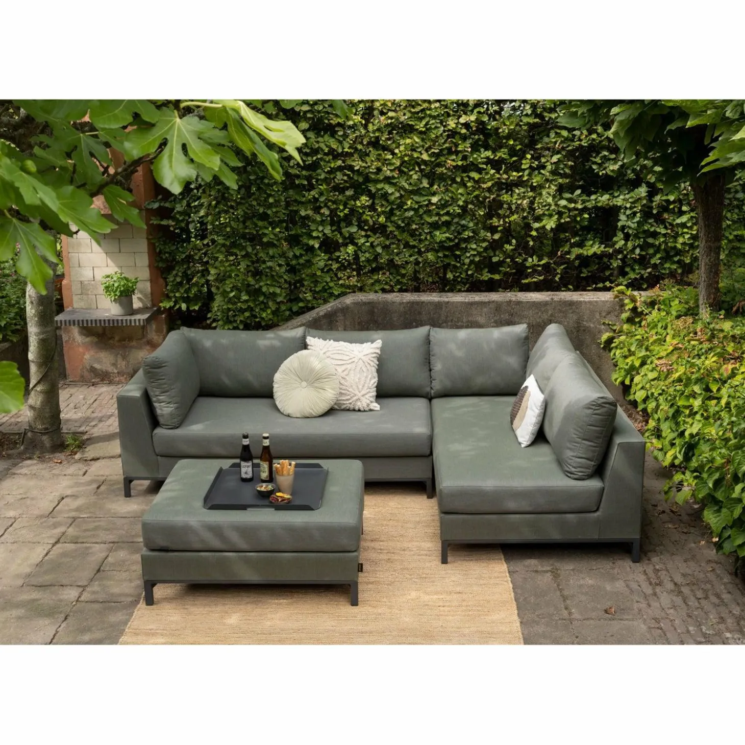 Loungeset Capri Aluminium kleur Groen - Loft24.nl