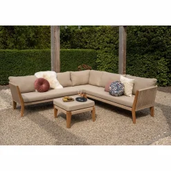 Loungeset San remo teakhout - zand incl kussens - Loft24.nl