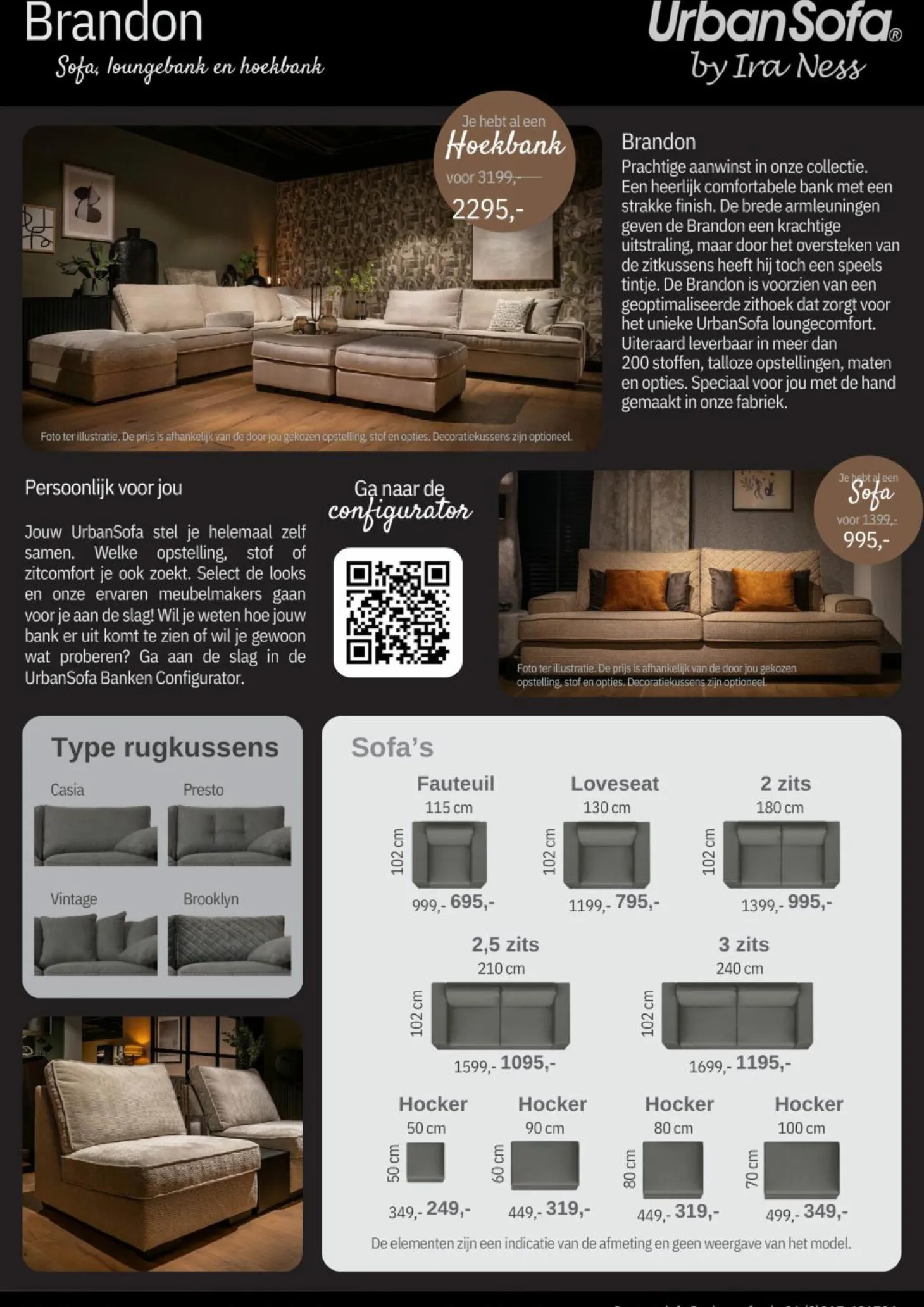 Modulaire Bank Brandon - zelf samenstellen - Loft24.nl