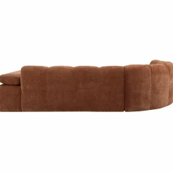 Mojo hoekbank links geweven ribstof roestbruin - Loft24.nl