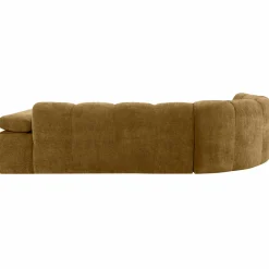 Mojo hoekbank links geweven ribstof honinggeel - Loft24.nl