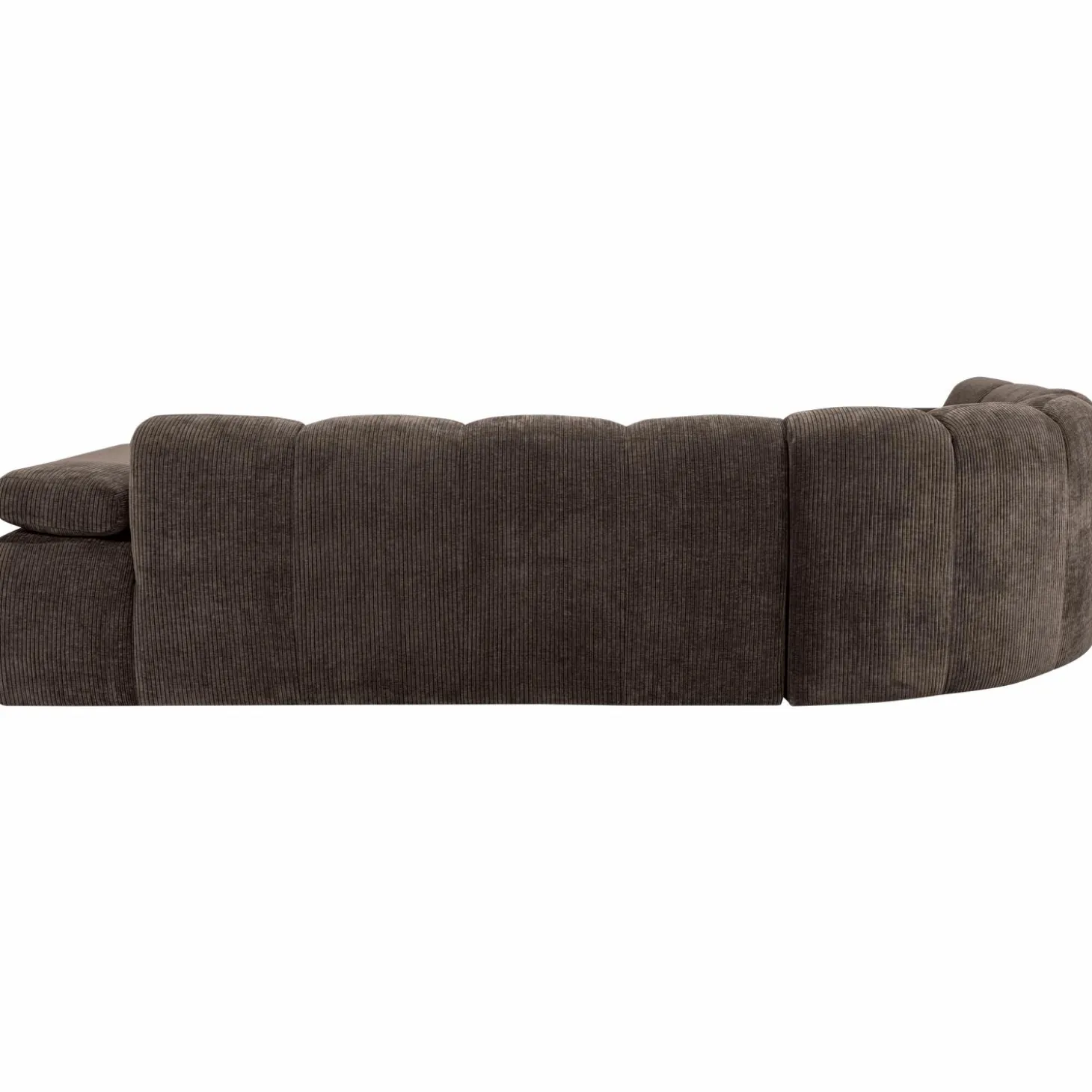 Mojo hoekbank links geweven ribstof bruin - Loft24.nl