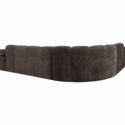 Mojo hoekbank links geweven ribstof bruin - Loft24.nl