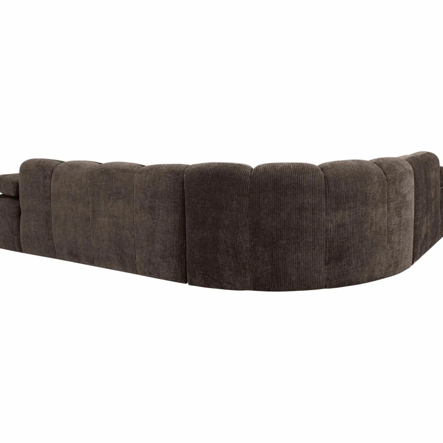 Mojo hoekbank links geweven ribstof bruin - Loft24.nl