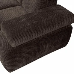 Mojo hoekbank links geweven ribstof bruin - Loft24.nl