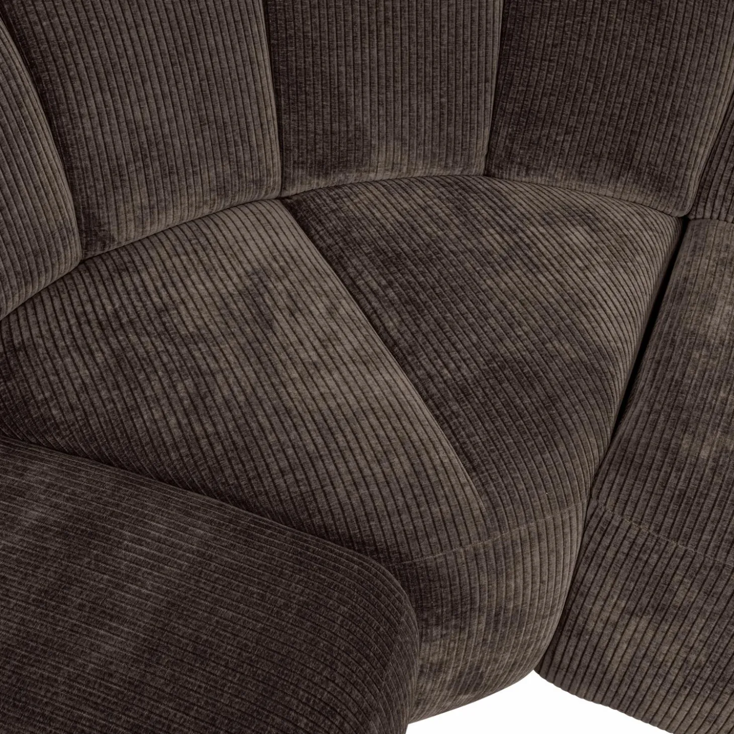 Mojo hoekbank links geweven ribstof bruin - Loft24.nl