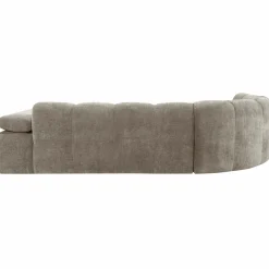 Mojo hoekbank links geweven ribstof donkerzand - Loft24.nl