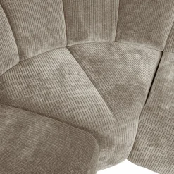 Mojo hoekbank links geweven ribstof donkerzand - Loft24.nl