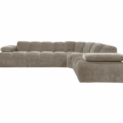 Mojo hoekbank rechts geweven ribstof donkerzand - Loft24.nl