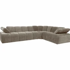 Mojo hoekbank rechts geweven ribstof donkerzand - Loft24.nl