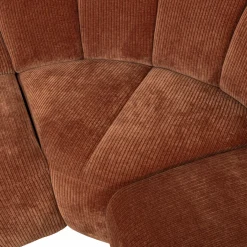 Mojo hoekbank rechts geweven ribstof roestbruin - Loft24.nl