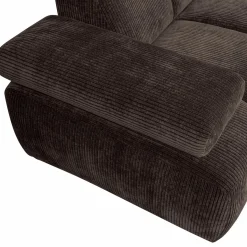 Mojo hoekbank rechts geweven ribstof bruin - Loft24.nl