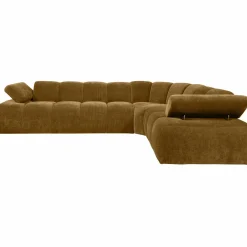 Mojo hoekbank rechts geweven ribstof honinggeel - Loft24.nl