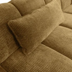 Mojo kussen geweven ribstof honinggeel - Loft24.nl