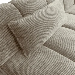 Mojo kussen geweven ribstof donkerzand - Loft24.nl