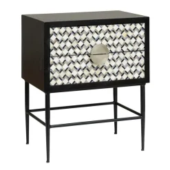 Nachtkastje Brendola Bone inlay 60 x 40 cm - Loft24.nl