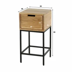 Nachtkastje Flat Acaciahout met 1 lade - Loft24.nl