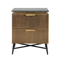Nachtkastje Ironville 2-laden (Goud) - Loft24.nl