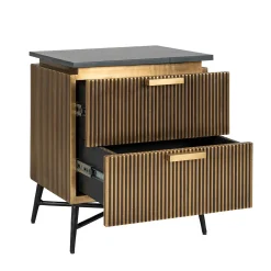 Nachtkastje Ironville 2-laden (Goud) - Loft24.nl