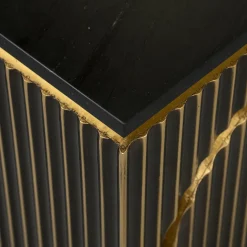 Nachtkastje Les Arcs 1-deur (Geborsteld Goud) - Loft24.nl