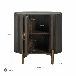 Nachtkastje Luxor 1-deur (Bruin) - Loft24.nl