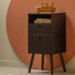 Nachtkastje Ozzy 36 x 30cm, kleur Zwart - Loft24.nl