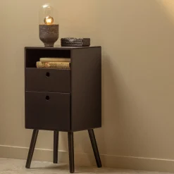 Nachtkastje Ozzy 36 x 30cm, kleur Zwart - Loft24.nl