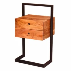 Nachtkastje Rigid Acaciahout met 2 lade - Loft24.nl