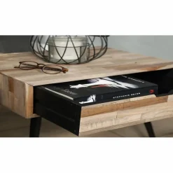 Nachtkastje Teca Teakhout met 1 lade - Loft24.nl