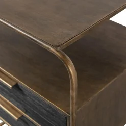 Nachtkastje/Ladekast Polite Met 2 lades, kleur Antique Brass - Loft24.nl