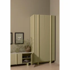 Opbergkast Basu Grenen, 210 x 101cm, kleur Moss - Loft24.nl